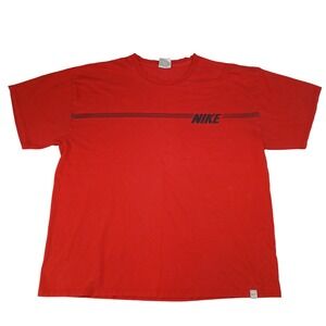 Nike Swim Mens‎ XXL Red Graphic T-Shirt Short Sleeve Cotton Distressed Logo Tee